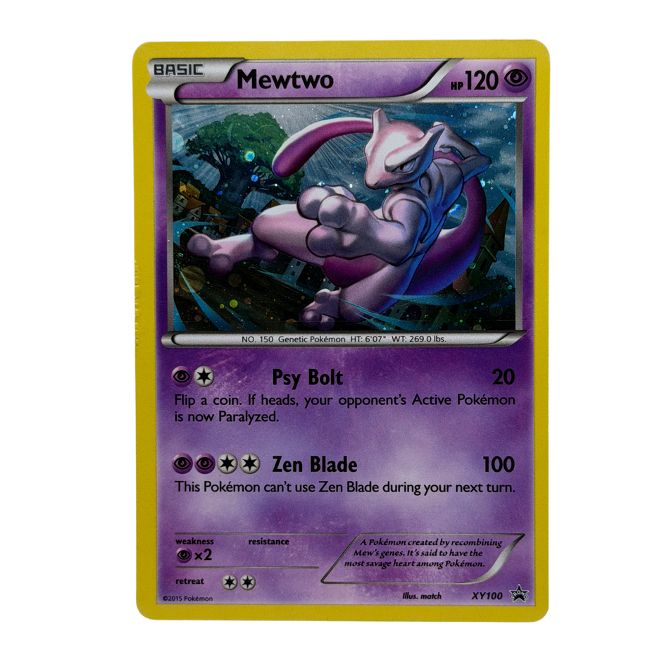 Pokemon TCG: 2015 Mewtwo XY100 Holo Black Star Promo HP