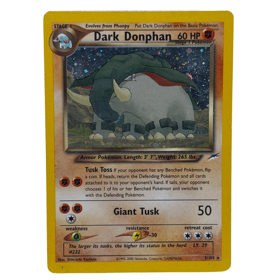 Pokémon TCG: Dark Donphan 3/105 Unlimited Holo Neo Destiny MP