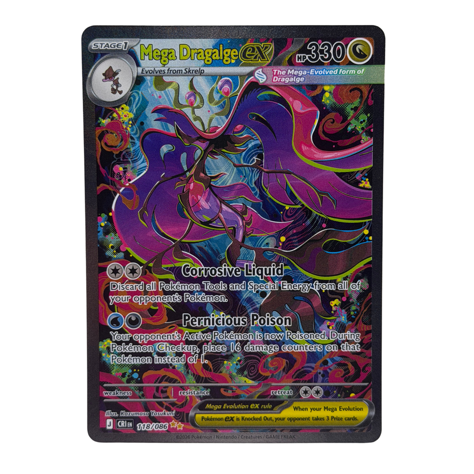 Pokemon TCG: Mega Dragalge ex 118/086 Me04: Chaos Rising Holo NM