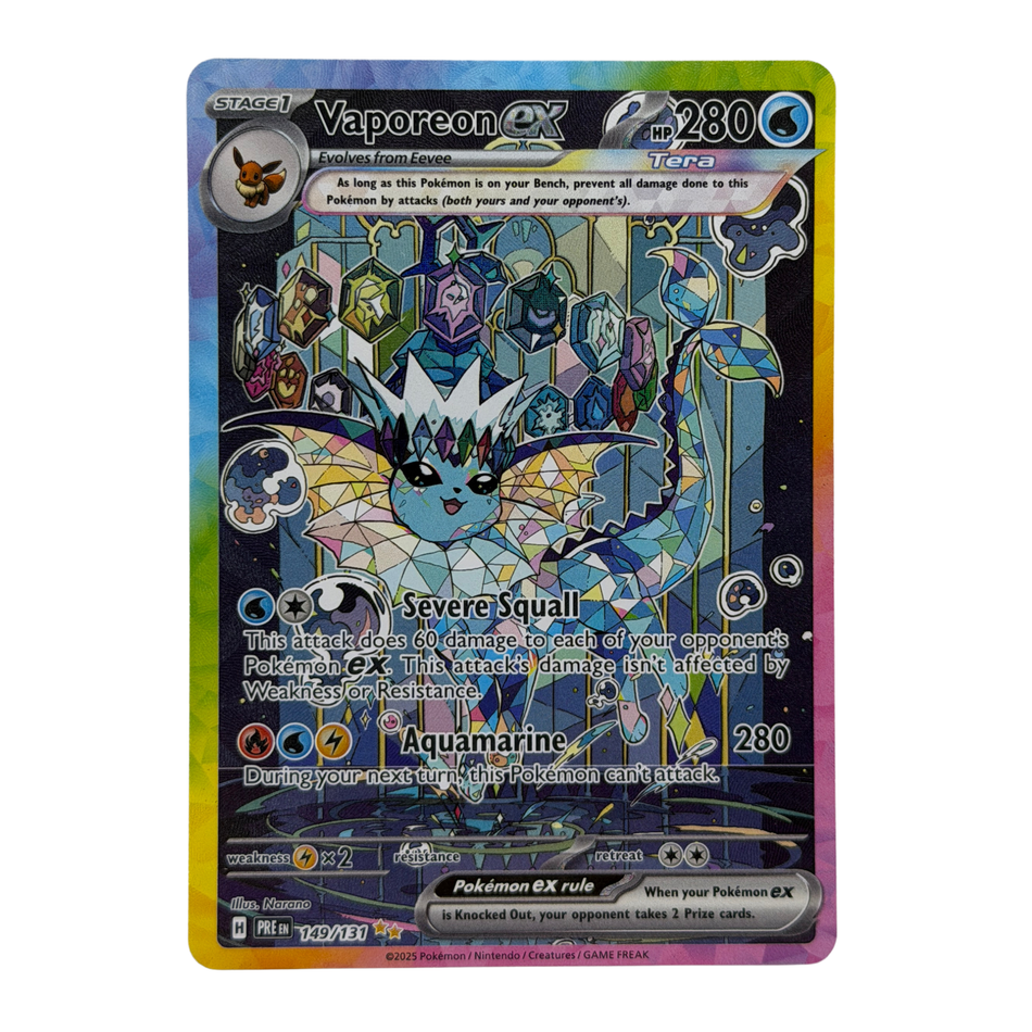Pokemon TCG: Prismatic Evolutions Vaporeon ex 149/131 Special Illustration Rare NM