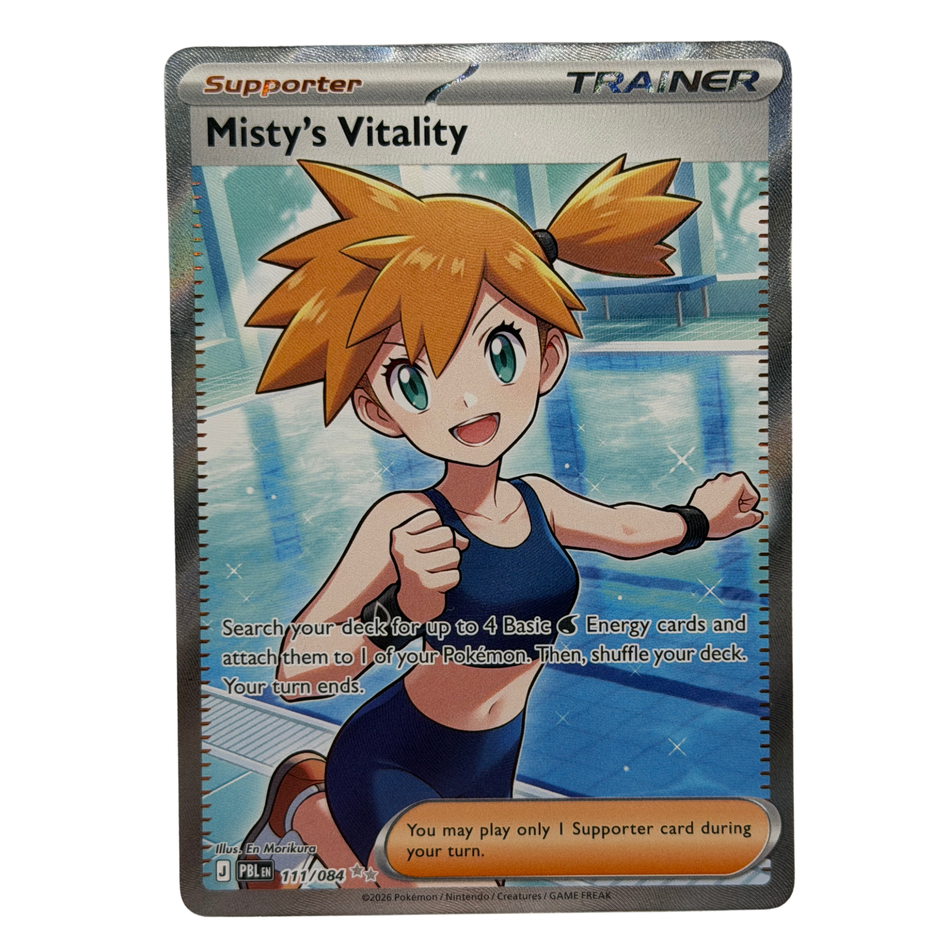 Pokemon TCG: Misty's Vitality 111/084 Me05: Pitch Black Holo Full Art NM
