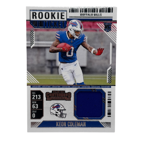 2024 Panini Contenders Keon Coleman Rookie Ticket Swatch Patch Variation NM