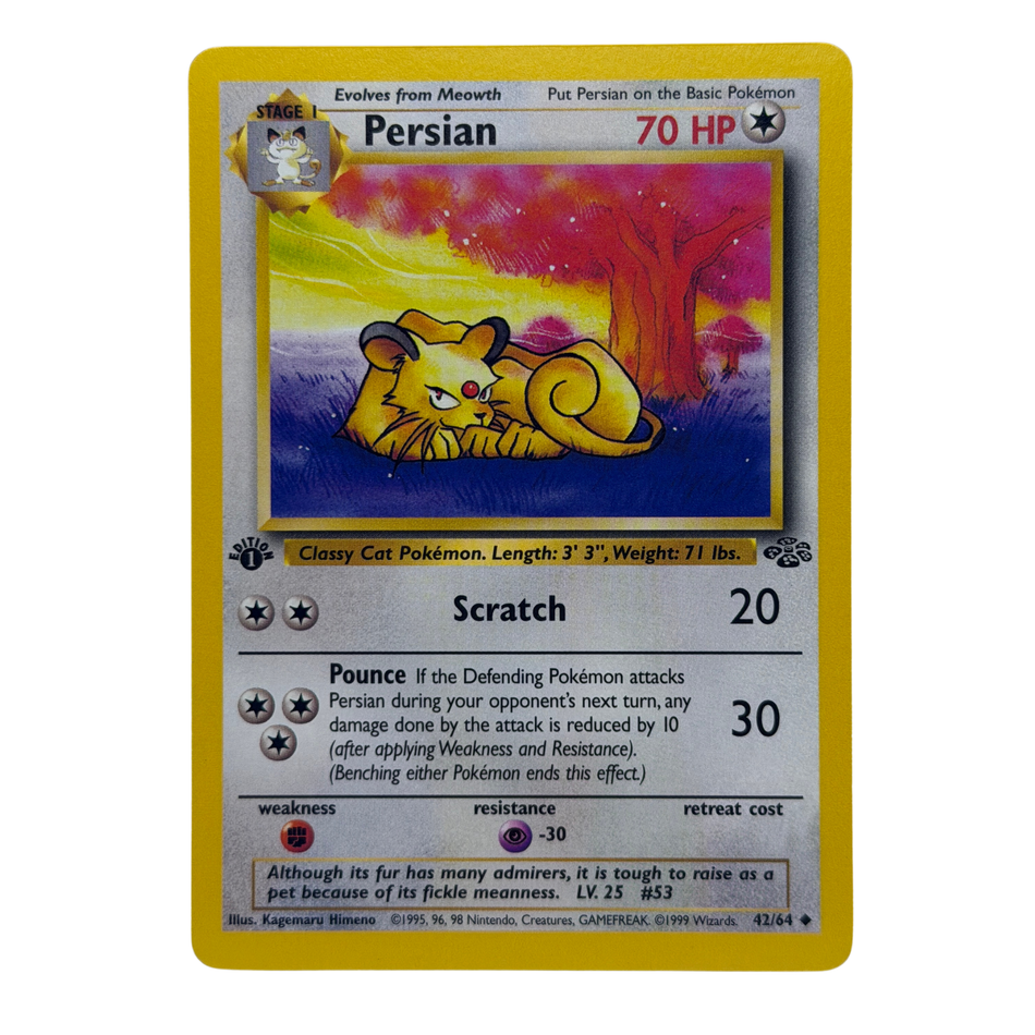 Pokemon TCG: Persian 42/64 Uncommon Jungle 1st Edition LP/NM