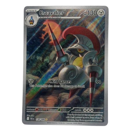 Pokemon TCG: Escavalier Illustration Rare #138/086 SV Black Bolt NM