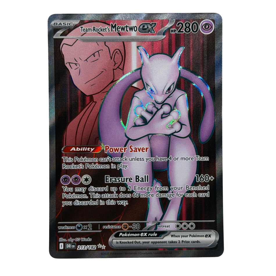 Pokemon TCG: Team Rocket's Mewtwo ex 213/182 Sv10: Destined Rivals Holo NM