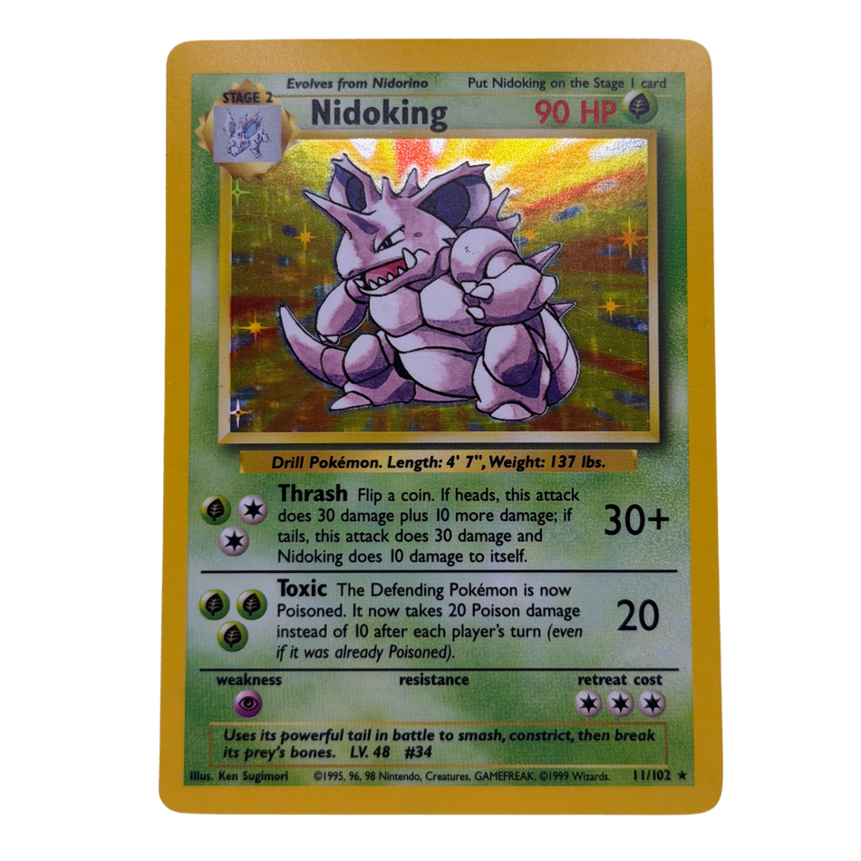 Pokemon TCG: Nidoking Holo 11/102 Base Set 1999 LP/NM
