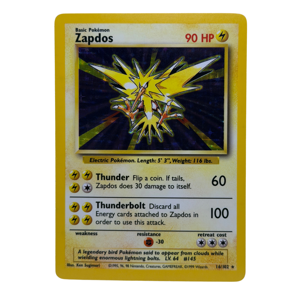 Pokémon TCG: Zapdos 16/102 Base Set Holo NM