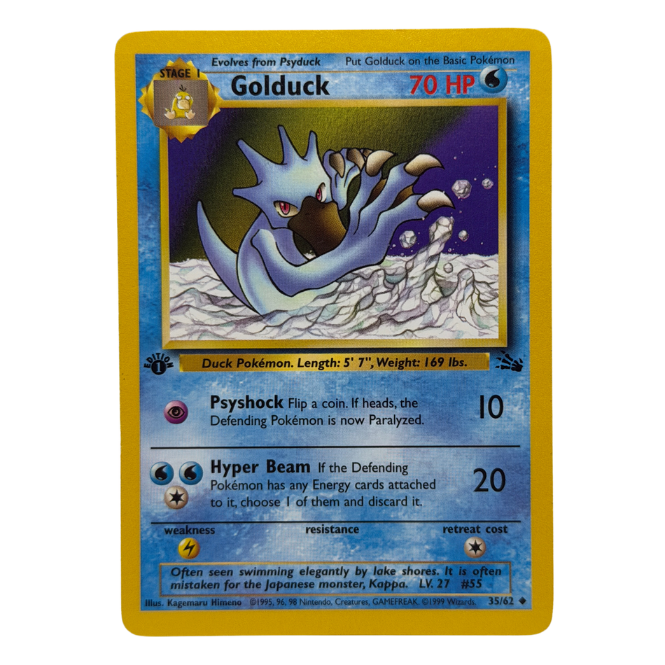 Pokemon TCG: Golduck 1st Edition Fossil Card 35/62 Regular LP/NM