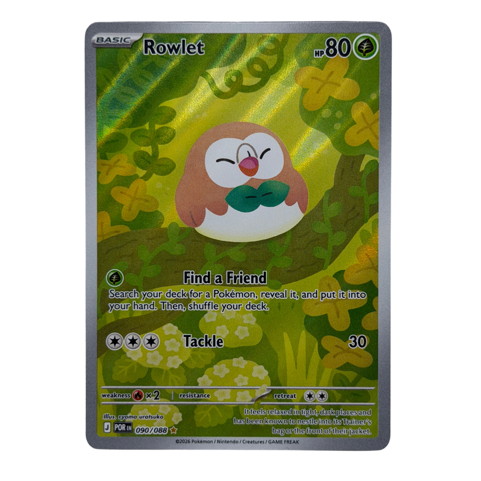 Pokemon TCG: Rowlet Illustration Rare ME03: Perfect Order 090/088 NM