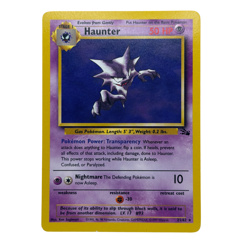 Pokémon TCG: Haunter 21/62 Unlimited Non Holo LP/NM