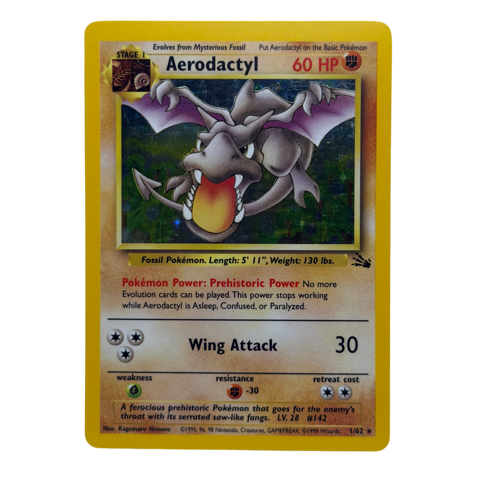 Pokémon TCG: Aerodactyl 1/62 Holo Unlimited LP/NM