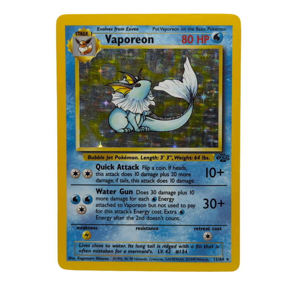 Pokémon TCG: Vaporeon 12/64 Jungle Holo LP/NM