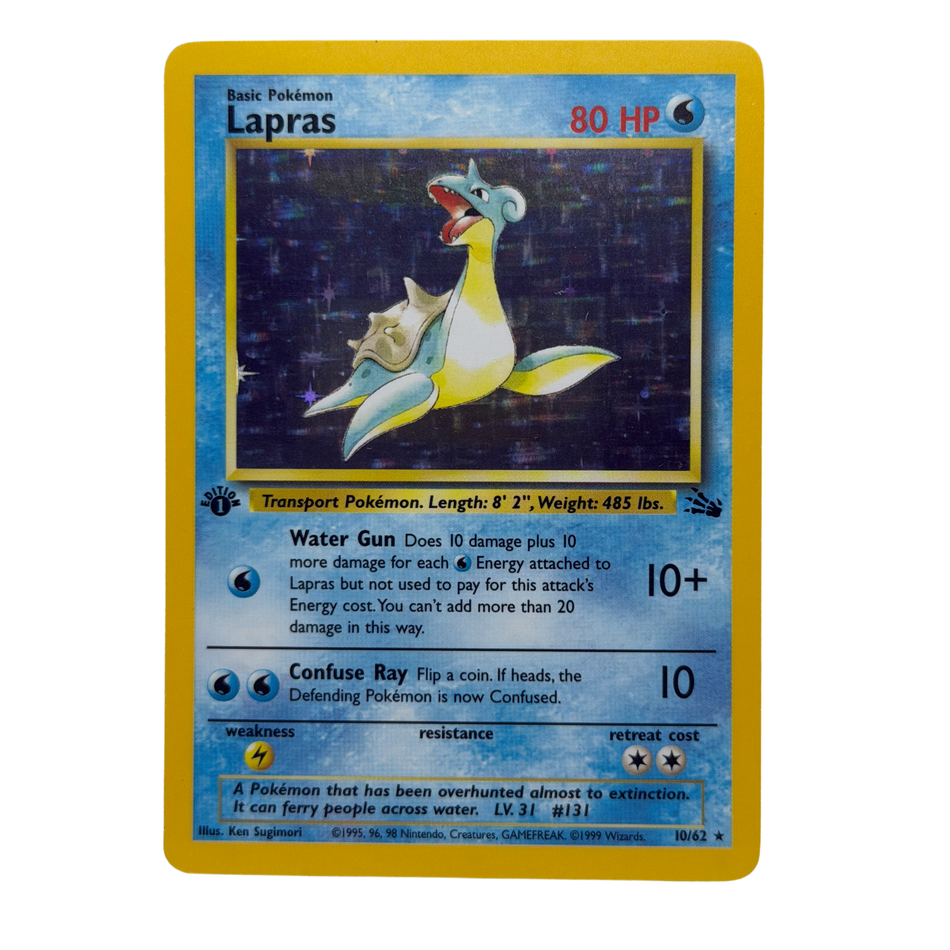 Pokémon TCG: Lapras 10/62 1st Edition Holo NM
