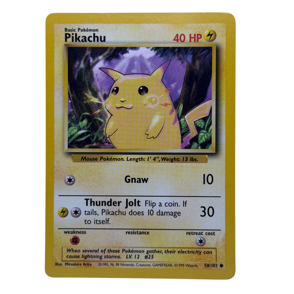 Pokémon TCG: Pikachu 58/102 Base Set Yellow Cheeks NM
