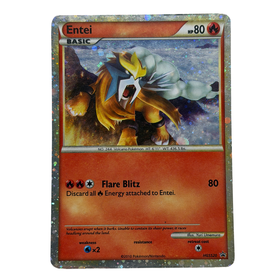 Pokemon TCG: Entei HeartGold & SoulSilver Black Star Promo #HGSS20 2010 LP