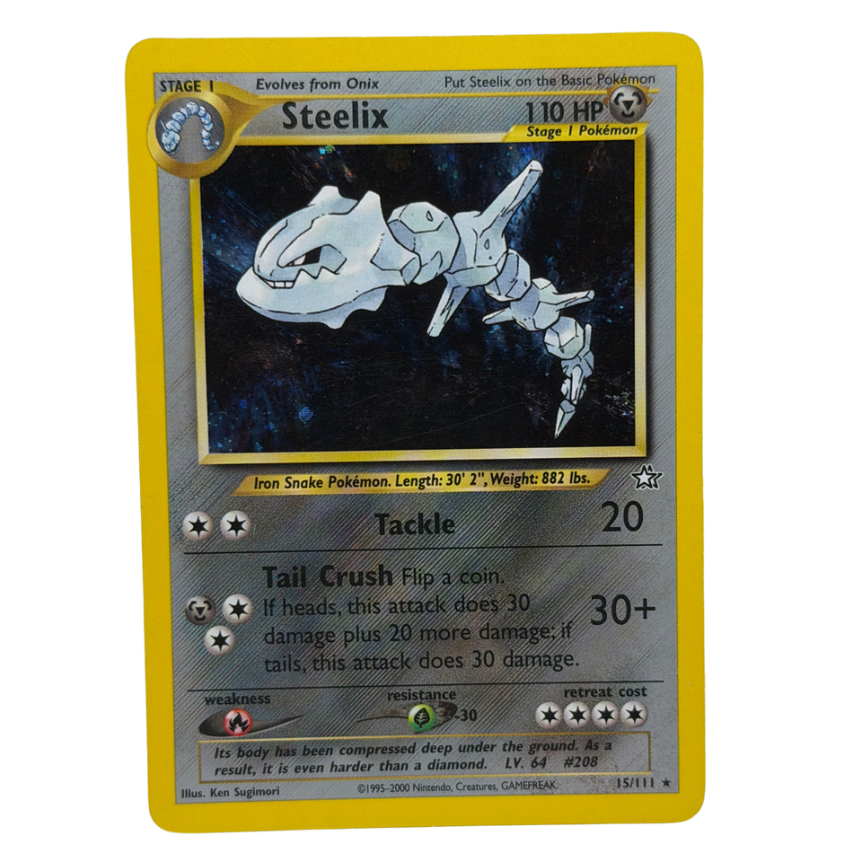 Pokemon TCG: Steelix Neo Genesis 15/111 Holo Rare Unlimited Holofoil LP