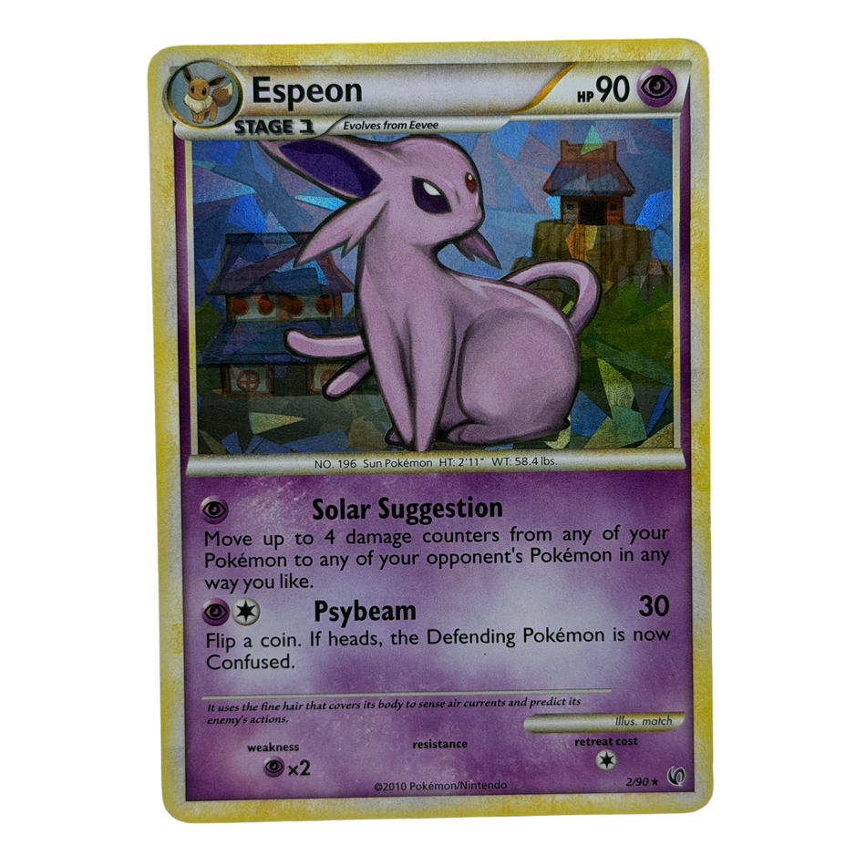 Pokemon TCG: Espeon 2/90 2010 Undaunted Set Cracked Ice Holo LP