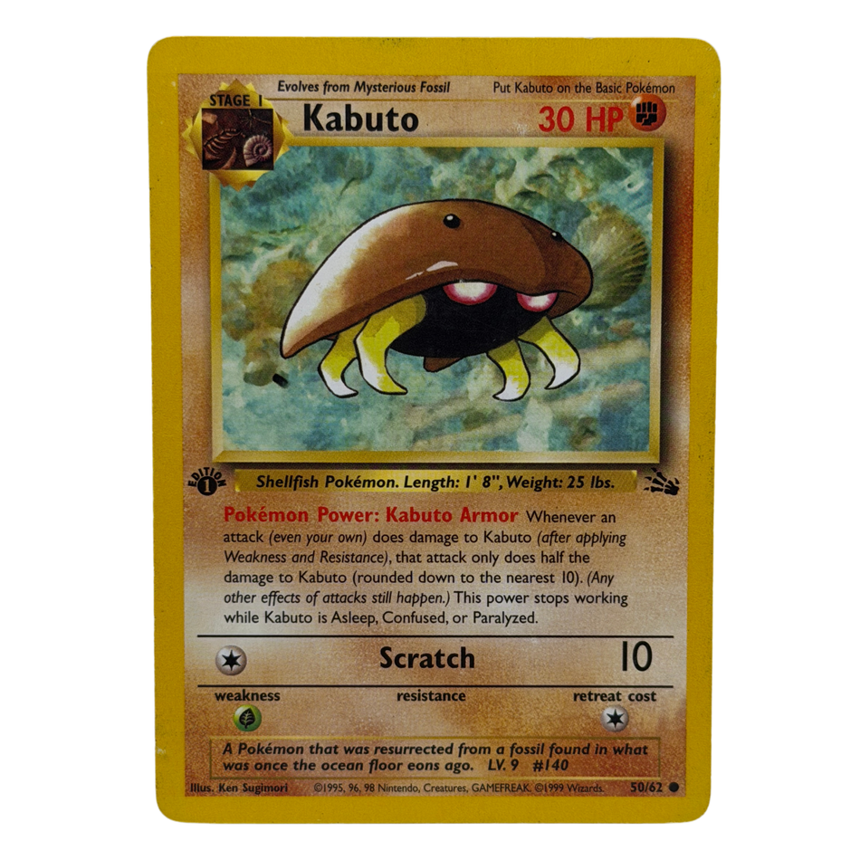Pokémon TCG: Kabuto 50/62 1st Edition Fossil Non-Holo LP