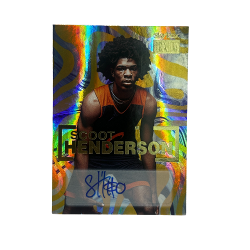 Scoot Henderson 2023 Skybox Metal Universe Champions Premium Gold Auto RC NM