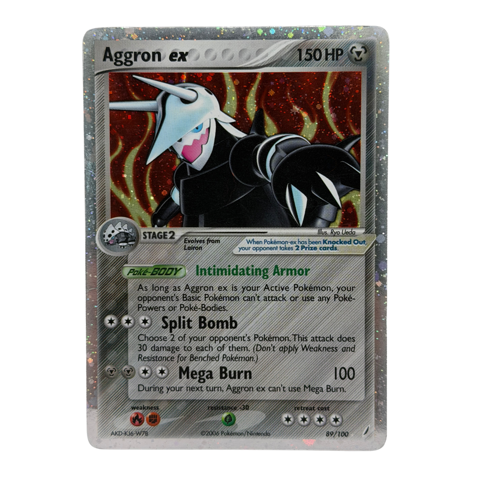 Pokemon TCG: Aggron EX Crystal Guardians Holo Card 89/100 EX Rare MP