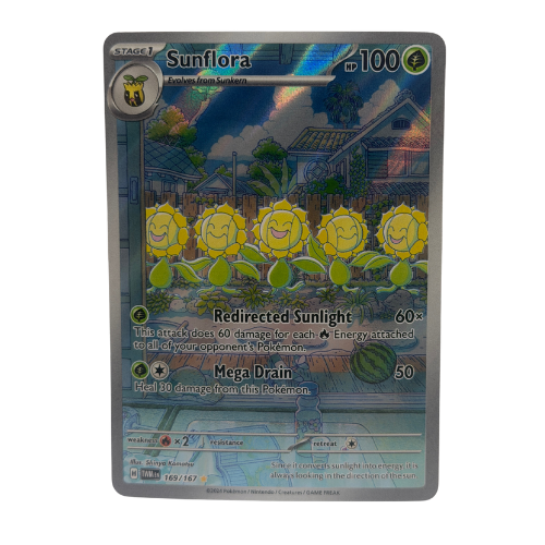 Pokemon TCG: Sunflora Illustration Rare SV06: Twilight Masquerade 169/167 NM