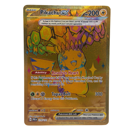 Pokemon TCG: Pikachu ex Hyper Rare Gold Prismatic Evolutions 179/131 NM