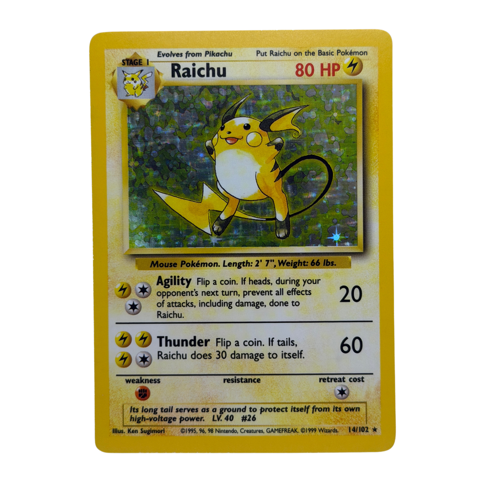 Pokémon TCG: Raichu 14/102 Base Set Holo NM