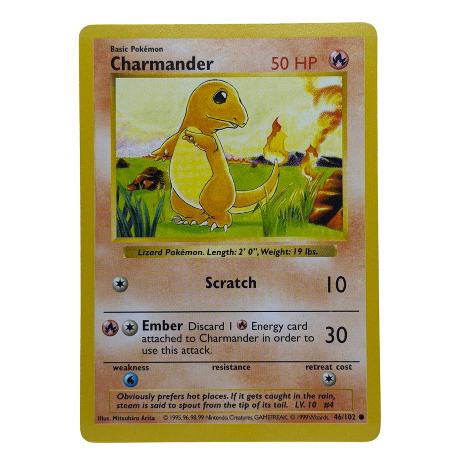 Pokémon TCG: Charmander 46/102 Base Set Shadowless LP