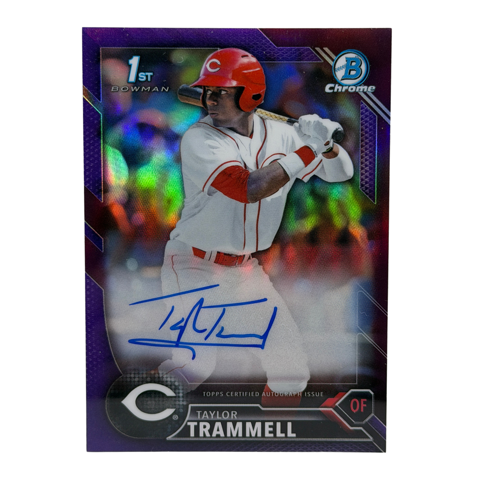 2016 Bowman Draft Taylor Trammell Auto Chrome Purple Refractor #/250 #CDA-TT