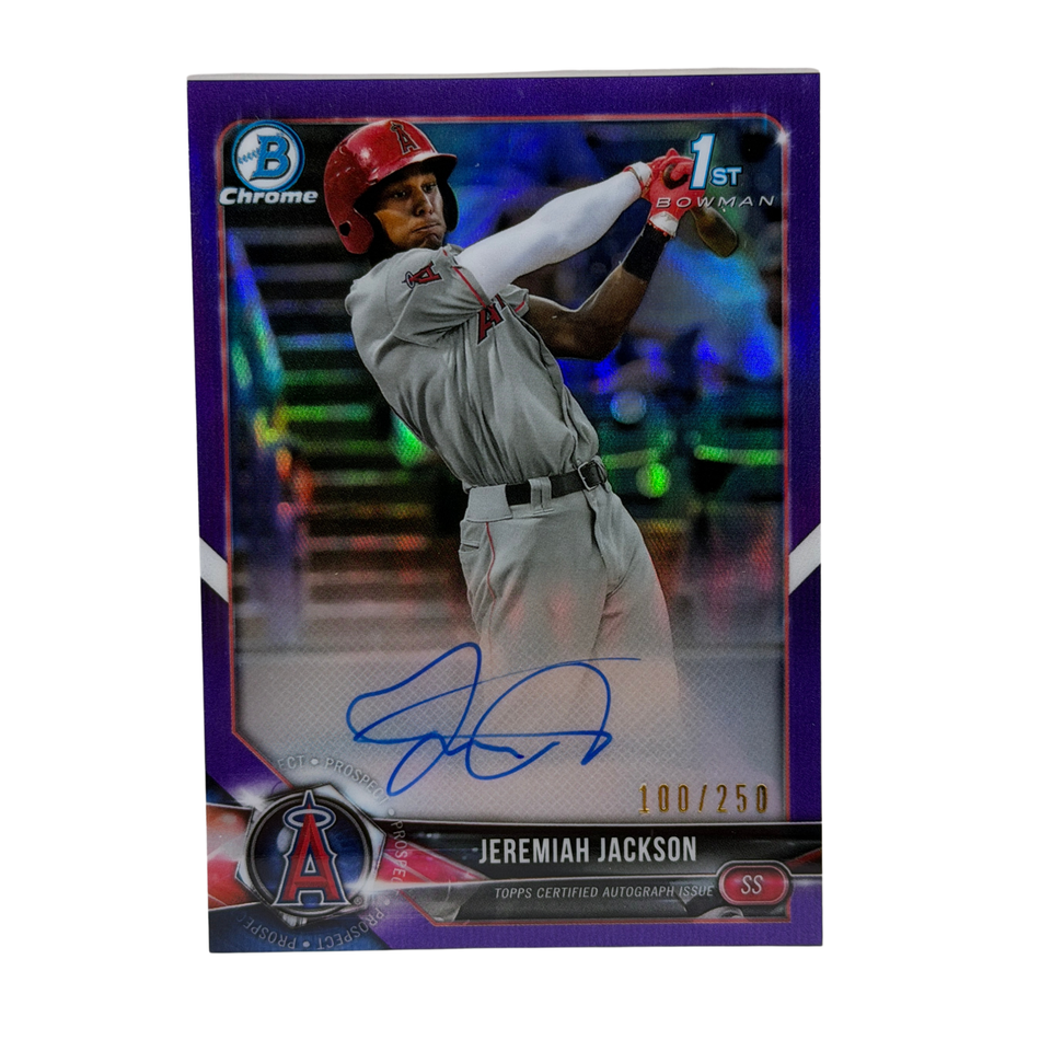 2018 Bowman Chrome Auto /250 Jeremiah Jackson #CDA-JJ Purple Orioles RC