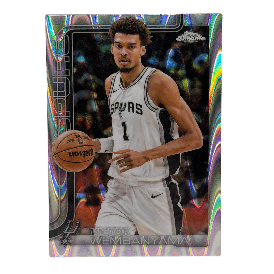 2025-26 Topps Chrome Update Victor Wembanyama Raywave Refractor #221