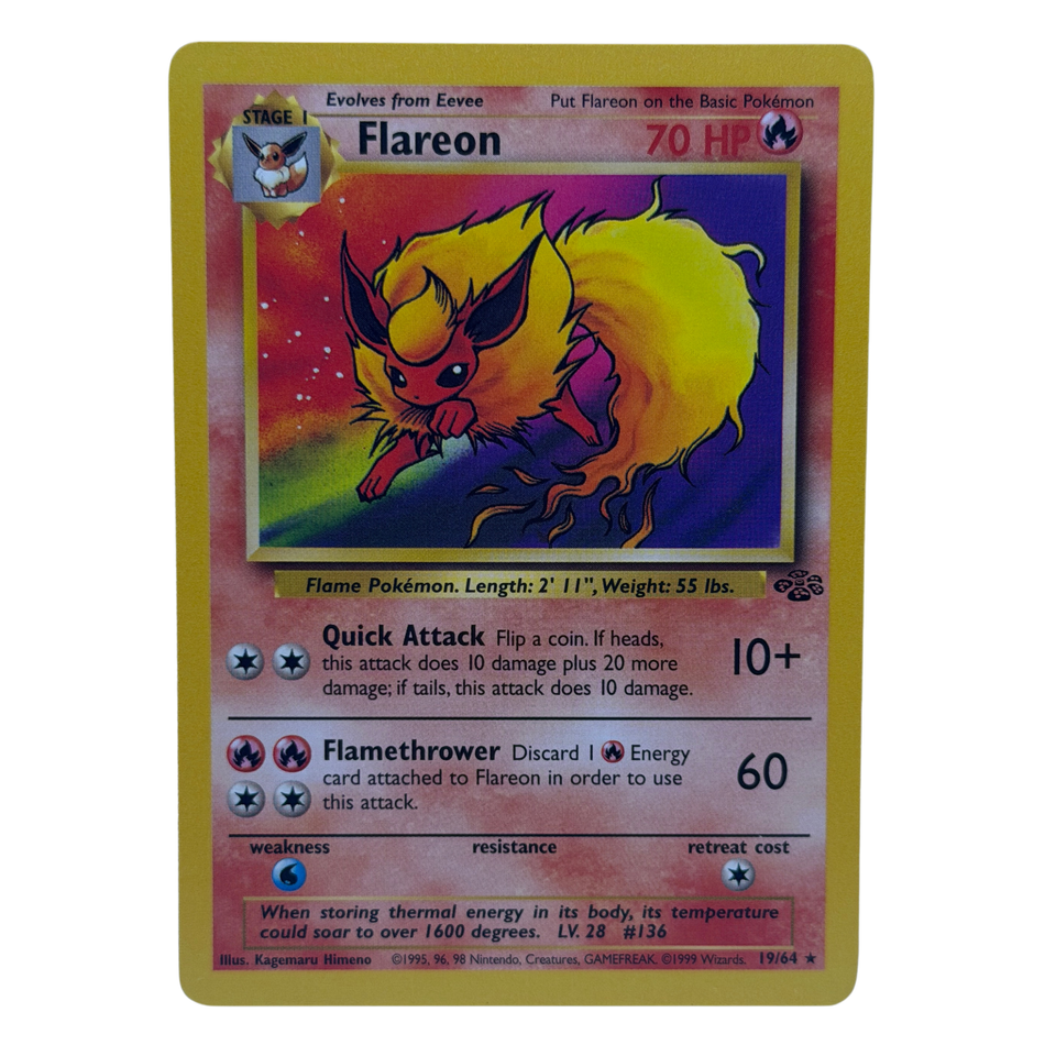 Pokemon TCG: 1999 Flareon WOTC 19/64 Jungle Set Non Holo Rare NM