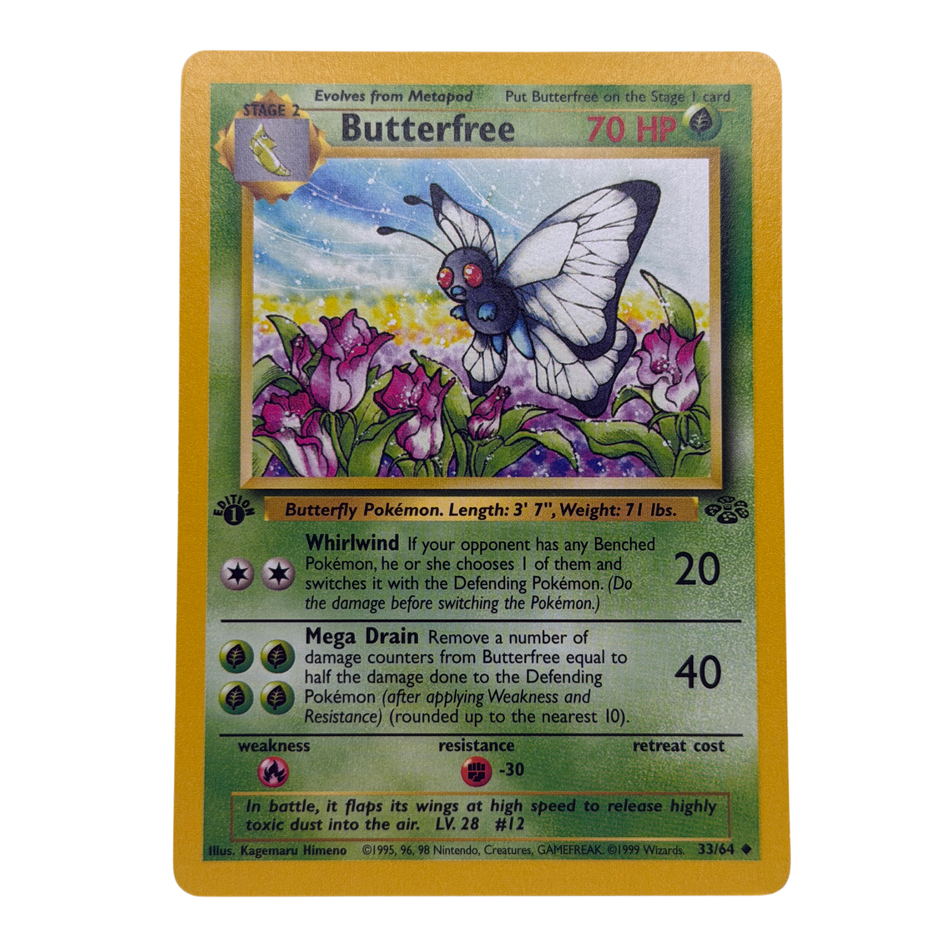 Pokemon TCG: Butterfree 33/64 Uncommon 1st Edition Jungle LP/NM