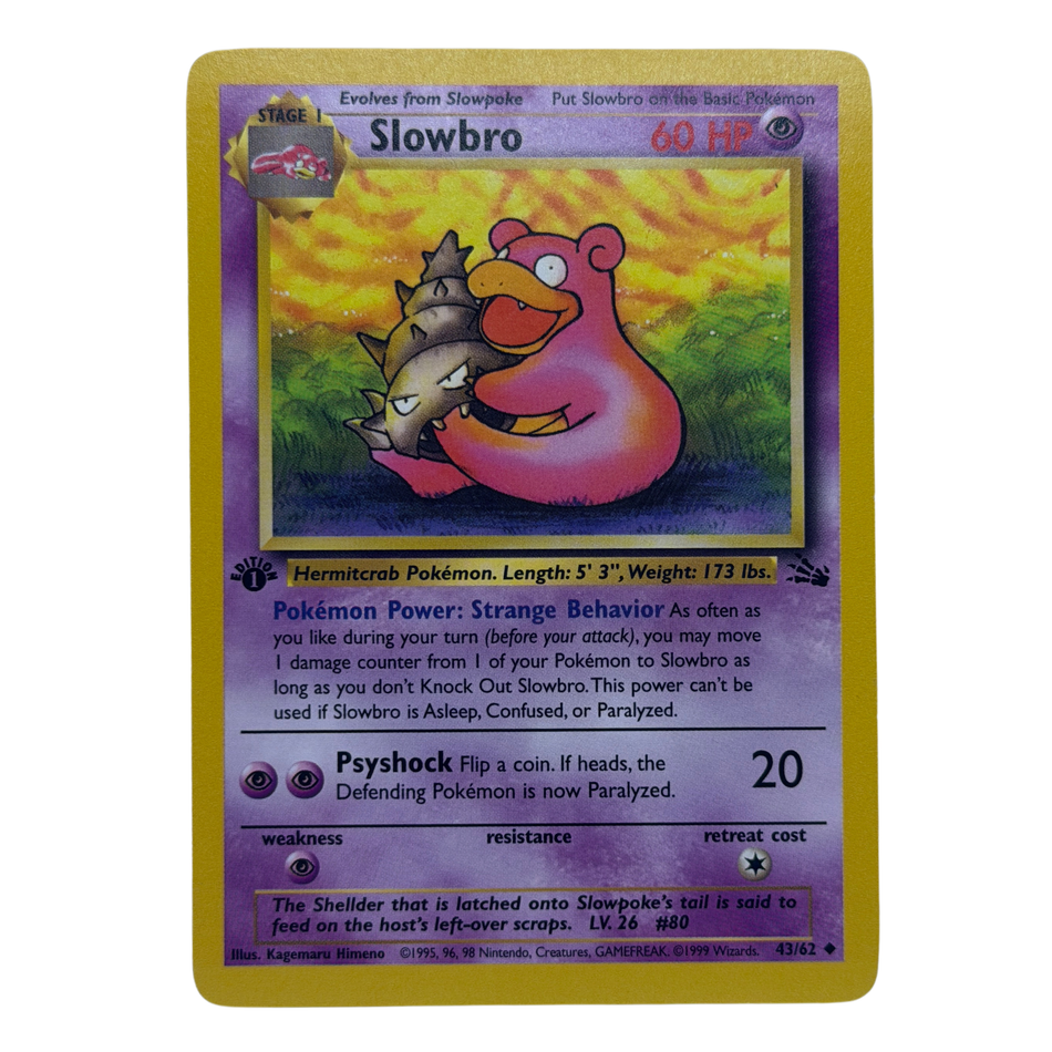 Pokemon TCG: 1999 WOTC 1st Edition Fossil Slowbro 43/62 LP/NM