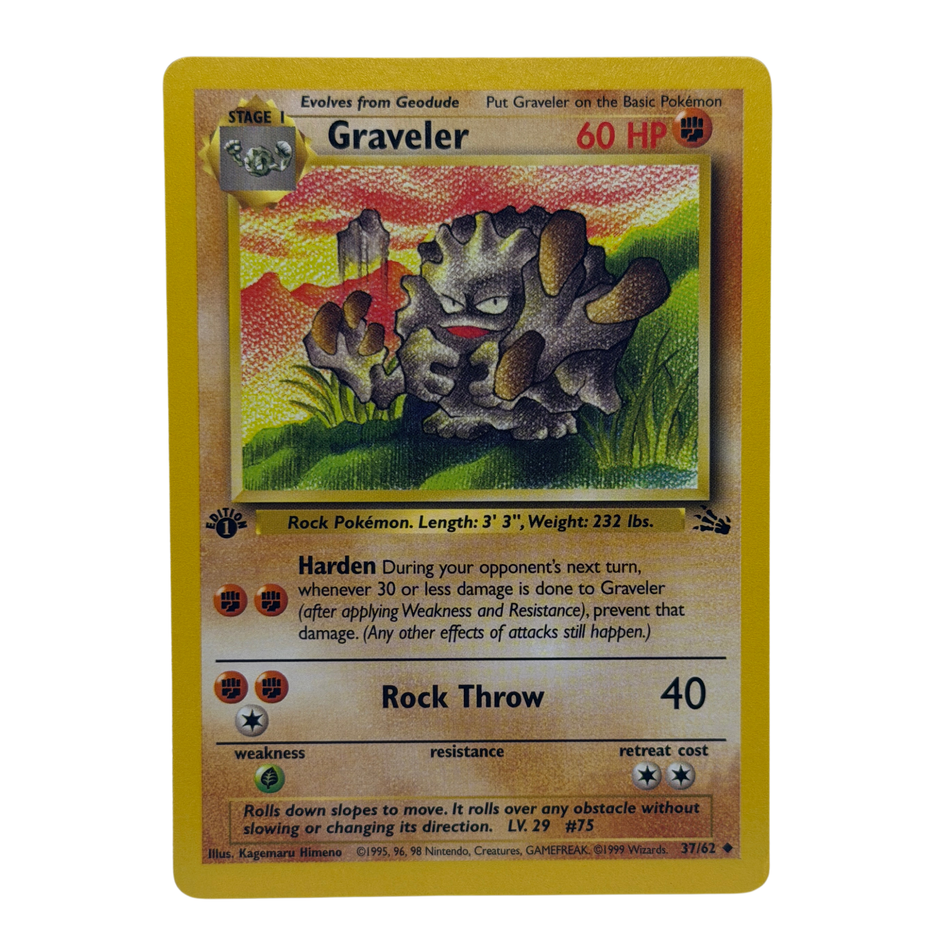 Pokemon TCG: Graveler Uncommon 1st Edition 1999 Fossil 37/62 NM