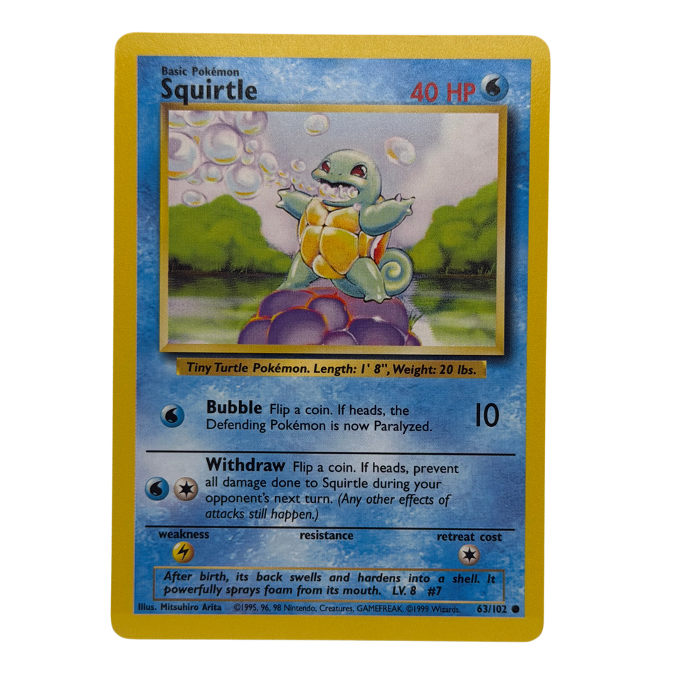 Pokemon TCG: Squirtle 63/102 Common Base Set LP/NM