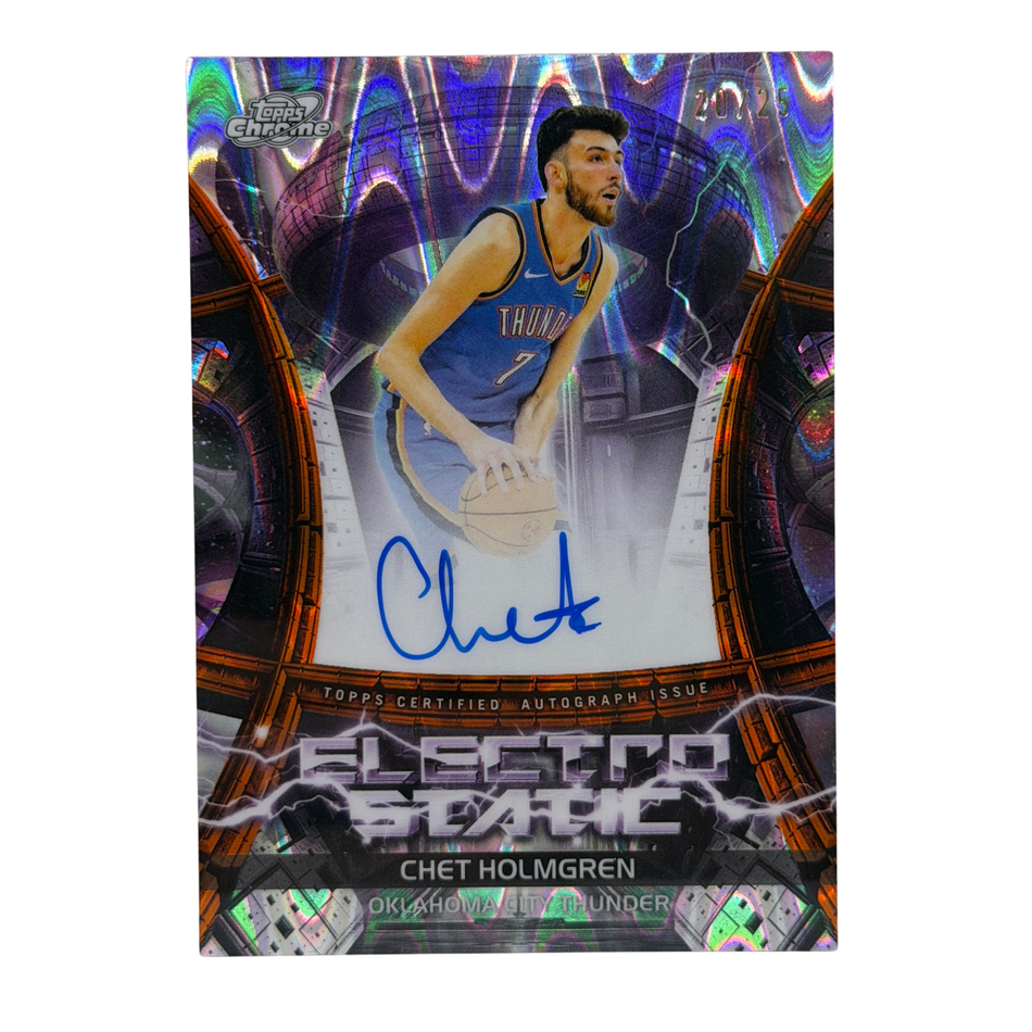 2025 Topps Cosmic Chet Holmgren #ESS-CH Electro Static Orange Galactic Auto /25