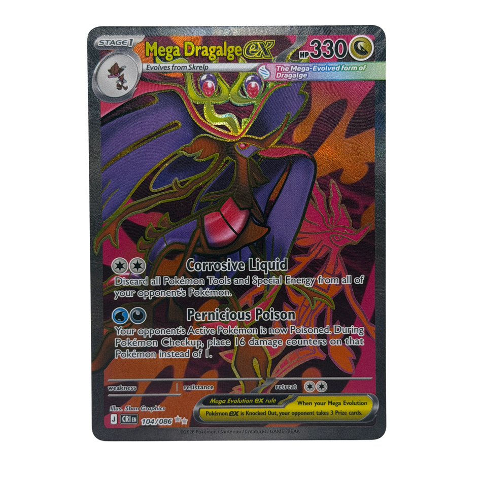 Pokemon TCG: Mega Dragalge ex 104/086 Me04: Chaos Rising NM