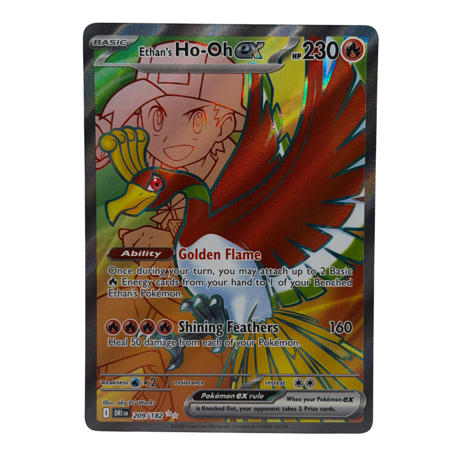 Pokemon TCG: Ethan's Ho-Oh ex 209/182 Sv10: Destined Rivals Holo NM