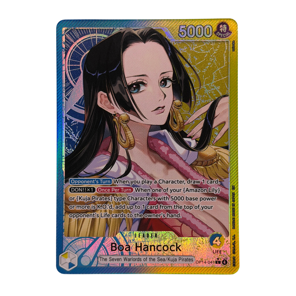 Bandai: One Piece OP14-041 The Azure Sea’s Seven Boa Hancock Alt Art Leader NM