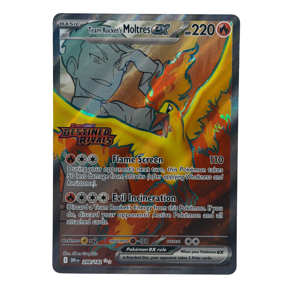 Pokemon TCG: Team Rocket's Moltres ex 208/182 Ultra Rare Destined Rivals NM
