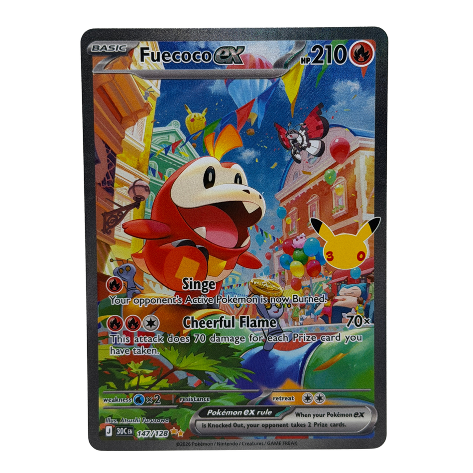 Pokémon TCG: Fuecoco Ex 147/128 SIR 30th Anniversary NM