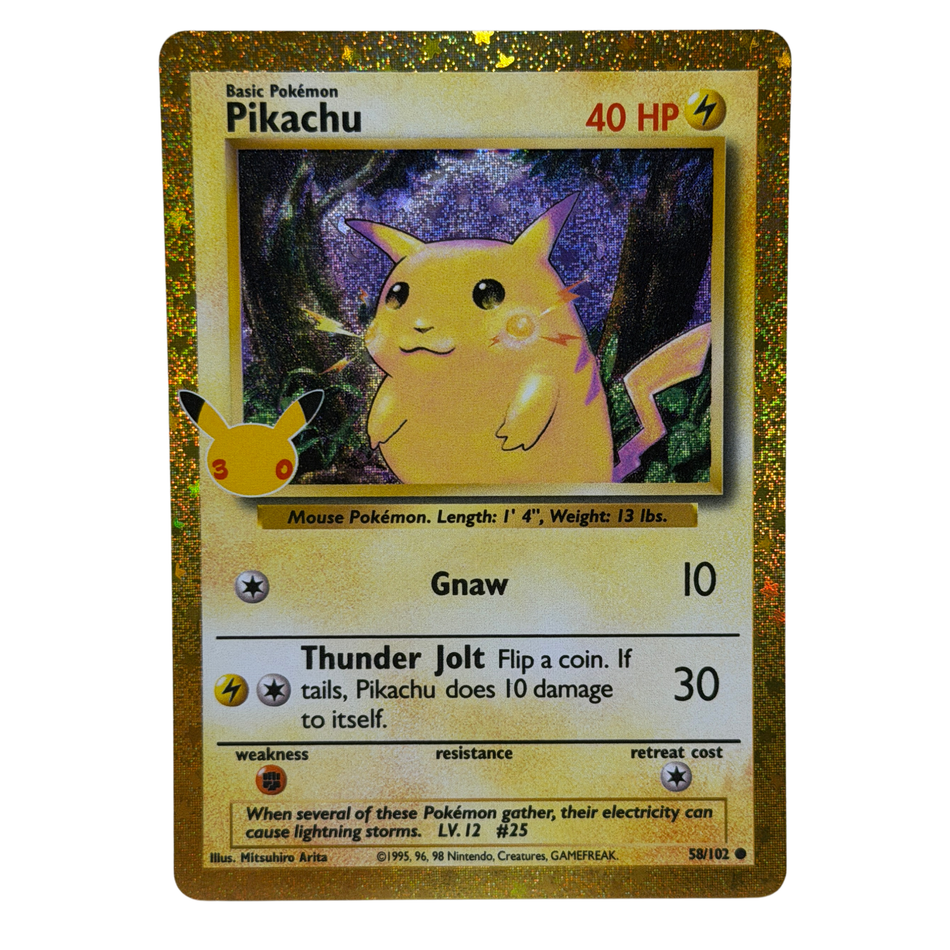Pokemon TCG: Pikachu 58/102 Classic Collection 30th Anniversary Celebration NM