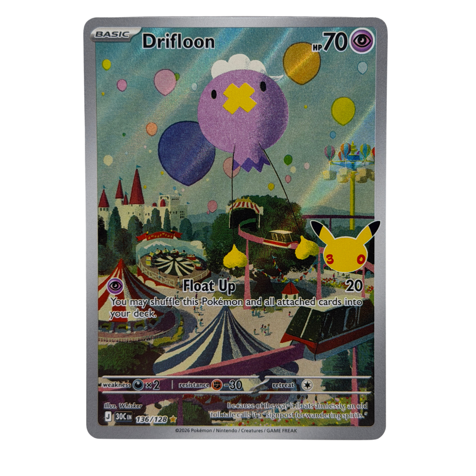 Pokemon TCG: Drifloon 136/128 30th Anniversary Full Art NM