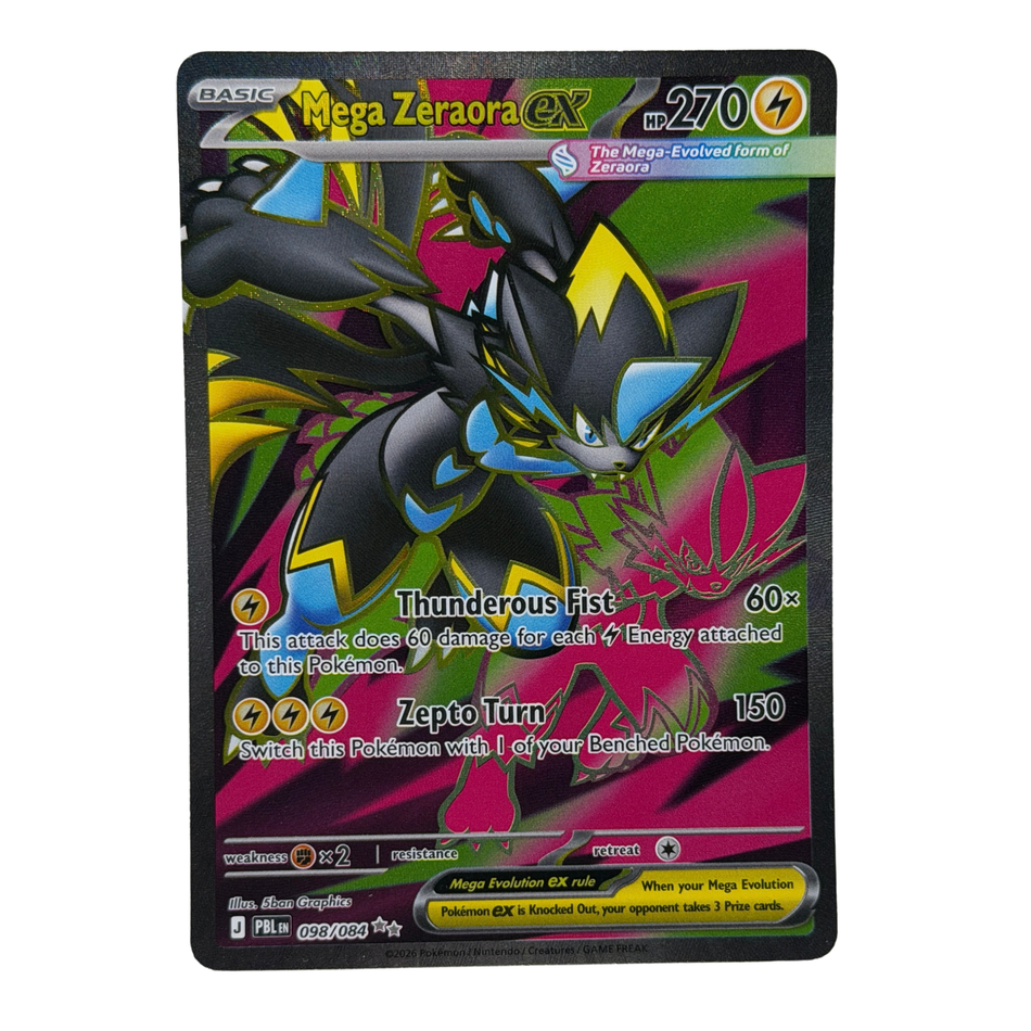 Pokemon TCG: Mega Zeraora ex Holo Ultra Rare ME05: Pitch Black 098/084 NM