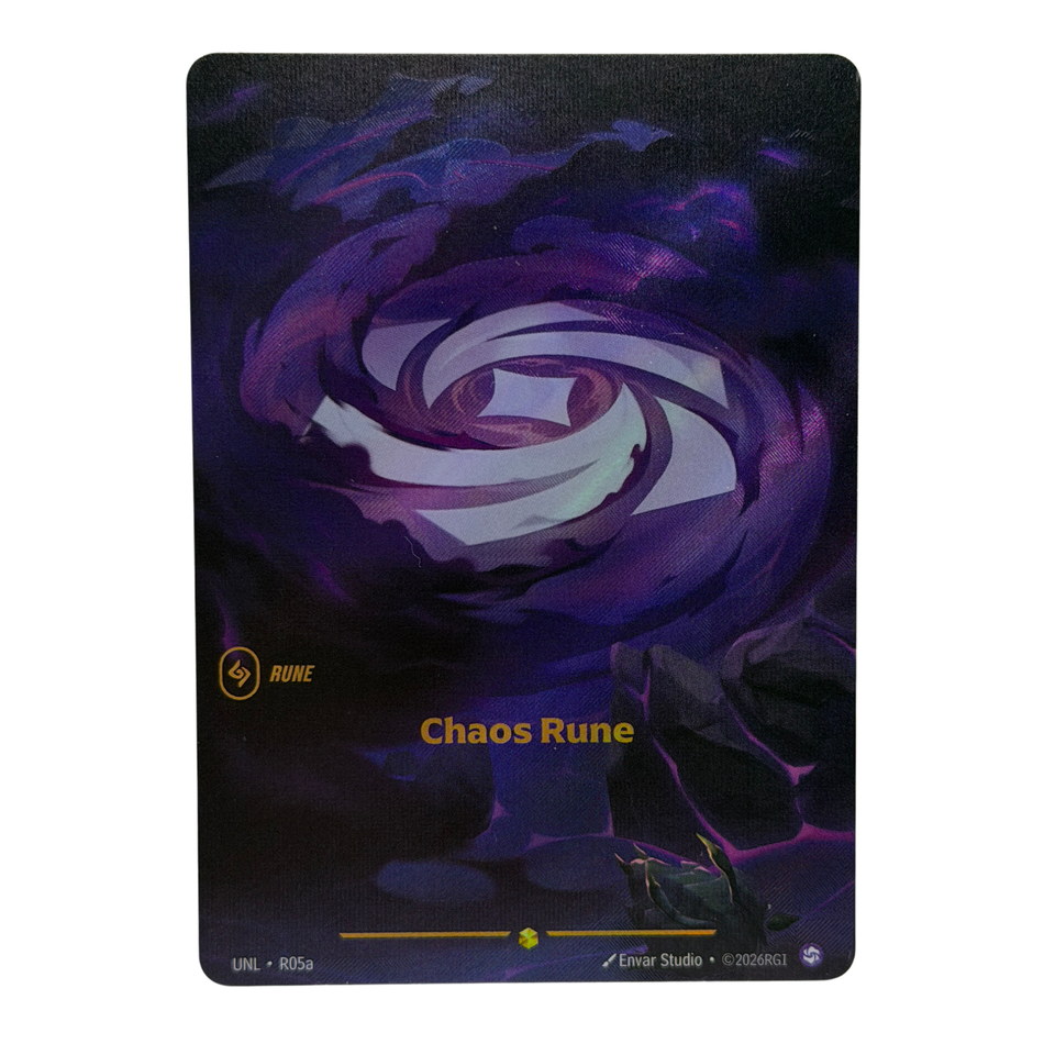 Riftbound TCG: Chaos Rune Unleashed R05a Mint Riftbound Alternate Art NM