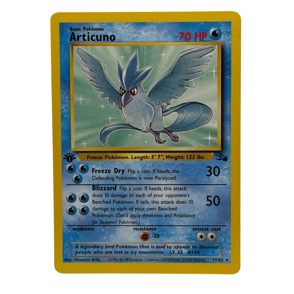 Pokemon TCG 1st Edition Articuno 17/62 Fossil Rare LP/NM