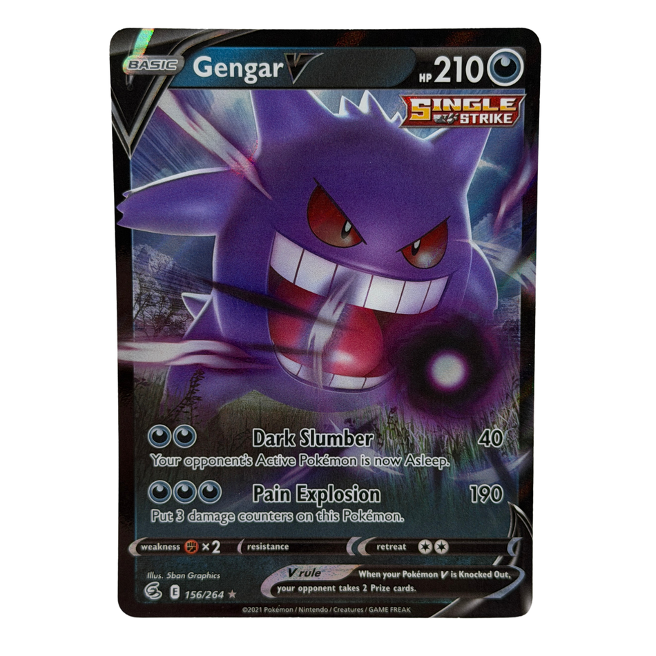 Pokemon TCG: Gengar V 156/264 Fusion Strike Ultra Rare Holo Single Strike NM