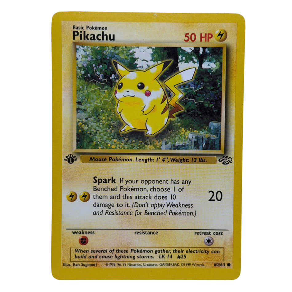 Pokemon TCG: Jungle 1st Edition Pikachu 60/64 Non Holo WOTC 1999 LP