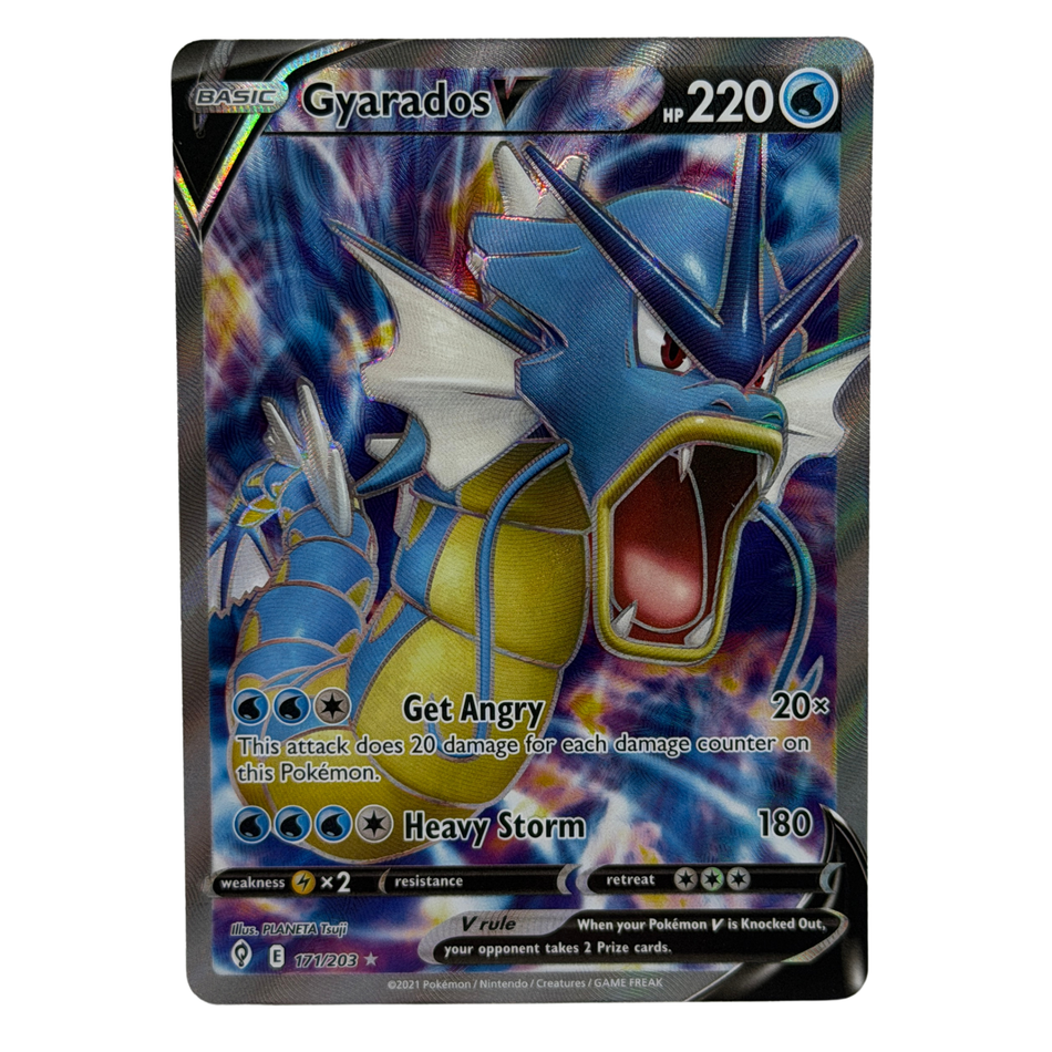 Pokemon TCG: Gyarados V Full Art 171/203 SWSH07: Evolving Skies Holo NM